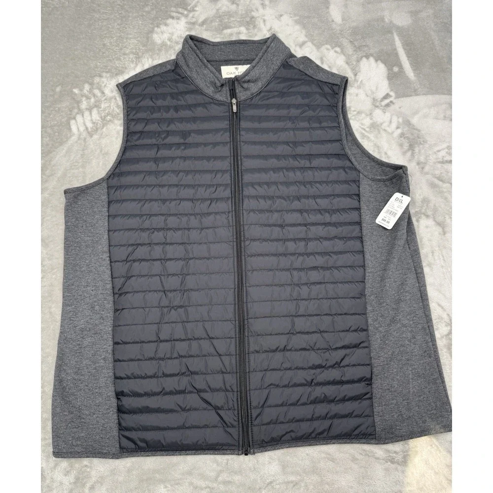 Oak Hill Puffer Vest Mens 3XLT Gray Black‎ Business Casual Finance Hiking NWT